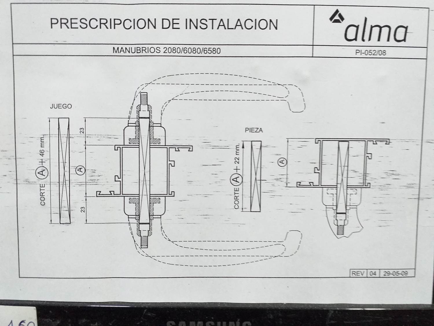 Croquis manivela 5080 Bl.