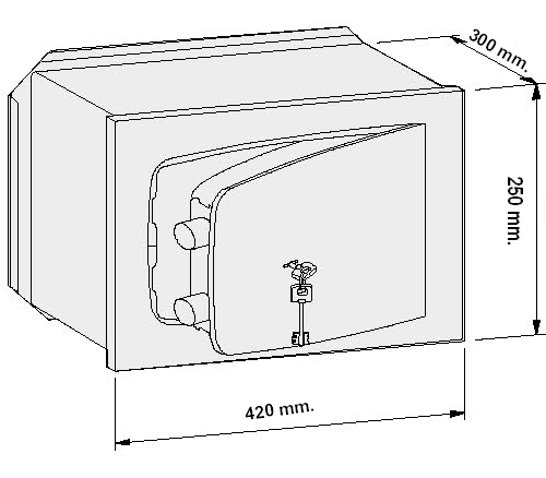 Medidas caja fuerte Cisa mod. 8A010