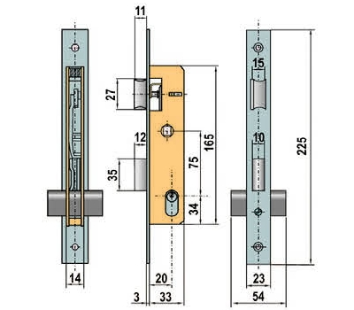 Medidas cerradura 5560N