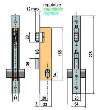 Medidas cerradura 5561-N