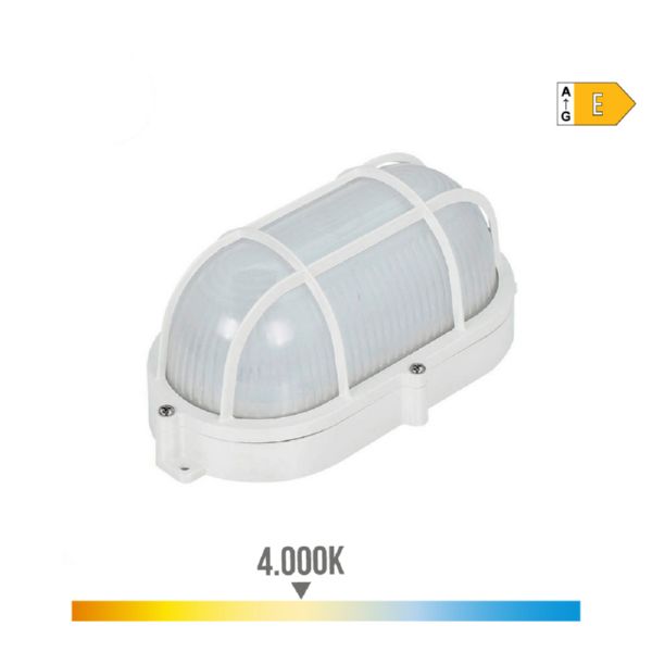 APLIQUE OVAL REJILLA EXTERIOR LED 9W 810 LUMENS IP65 4.000K