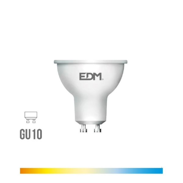 BOMBILLA DICROICA LED GU10 5W 450 LM 3200K LUZ CALIDA EDM