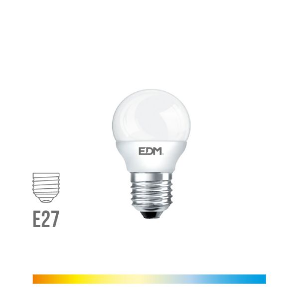 BOMBILLA ESFERICA LED E27 5W 400 LM 3200K LUZ CALIDA