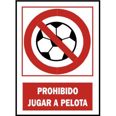 CARTEL PROHIBIDO JUGAR A PELOTA DE  210X297 COFAN