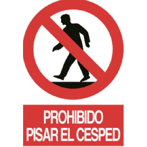 CARTEL PROHIBIDO PISAR EL CESPED de 210X297 COFAN