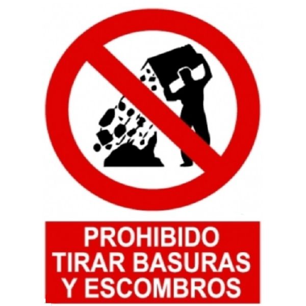 CARTEL PROHIBIDO TIRAR BASURAS 297X210 COFAN