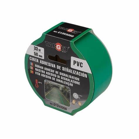 CINTA SEÑALIZACION PVC VERDE 50mmX33Mm