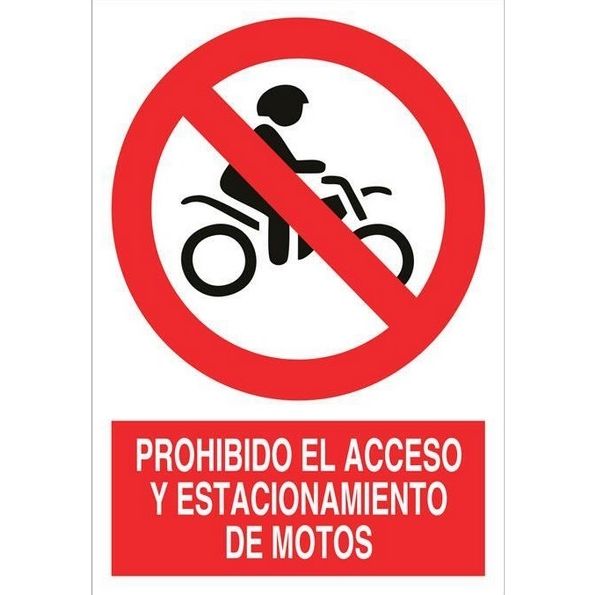 PROHIBIDO EL ACCESO Y ESTACIONAMIENTO DE MOTOS COFAN