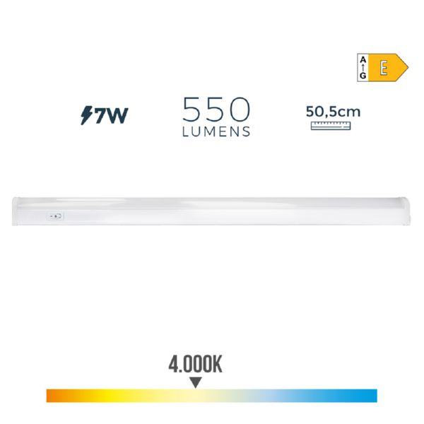 REGLETA ELECTRONICA LED 7W 600lm 4000K LUZ DIA