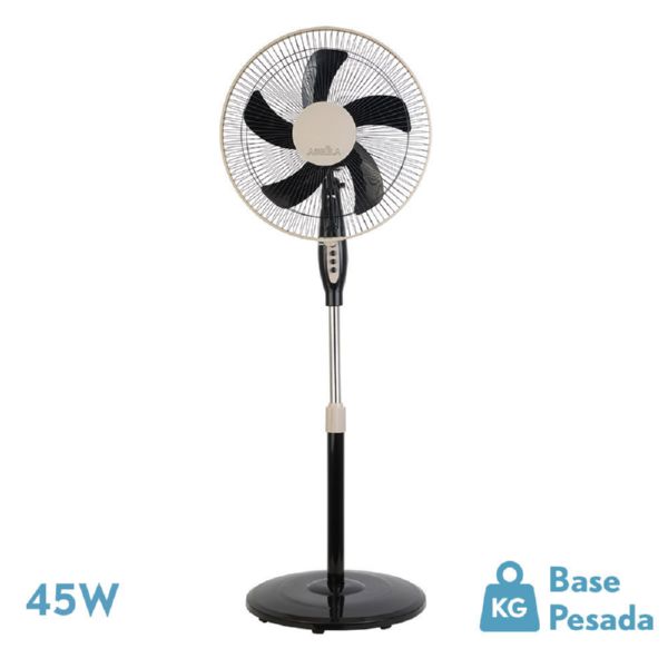 VENTILADOR DE PIE BELMONTE NEGRO/BEIS 3 VEL.45W 5A SPAS ORIENTABLE