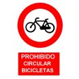 CARTEL "PROHIBIDO CIRCULAR EN BICICLETAS" 420X297 COFAN