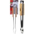 PINZA BARBACOA INOX CON MANGO MADERA 40.5CM